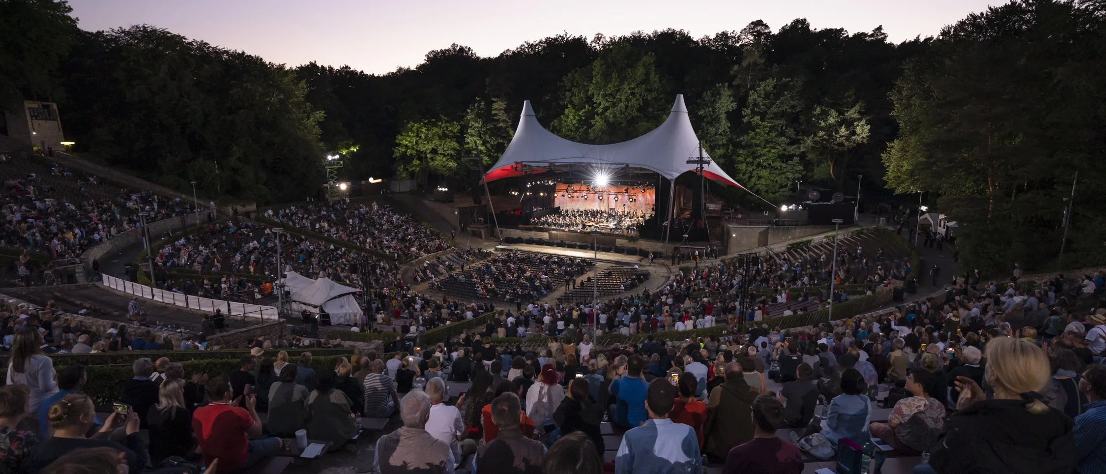 Stage of the Waldbühne at sunset